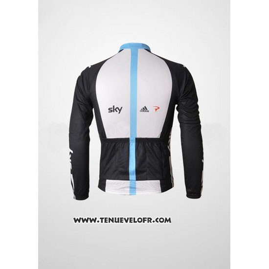 2011 Maillot Ciclismo Sky Noir et Azur Manches Longues et Cuissard